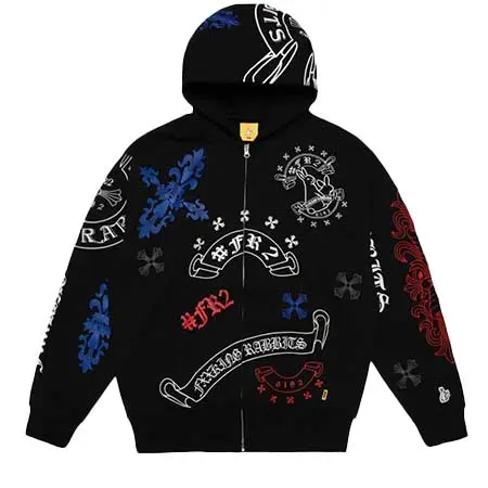 #FR2(エフアールツー) Cross Rabbits Multi Logo Embroidery Hoodie[FRC4416]