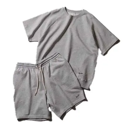 NUMBER (N)INE(ナンバーナイン) FIRM COTTON LIGHT SHORT PILE RAGLAN SHORT SLEEVE SWEATSHIRT / EASY SHORTS 2-PIECE SET S25GNC005