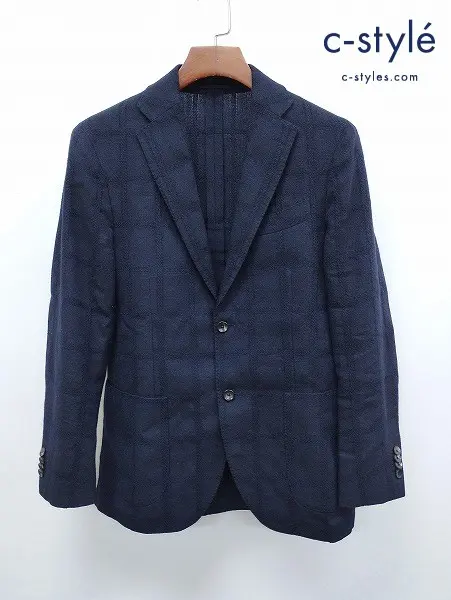 LARDINI ラルディーニ テーラードジャケット 48 ネイビー イタリア製 3B段返り JJ526AQ
