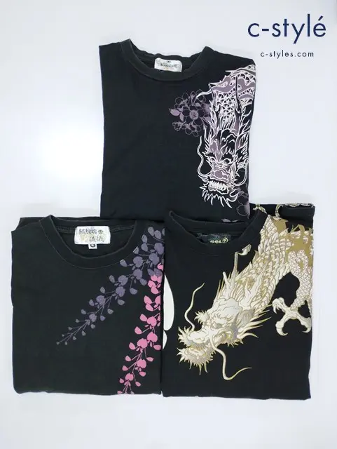 絡繰魂 Tシャツ XL L 半袖 長袖 プリント ブラック 計3点