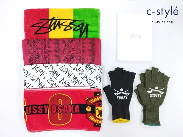 STUSSY ステューシー グッズ タオル ラスタカラー 指なし 手袋 他 計7点