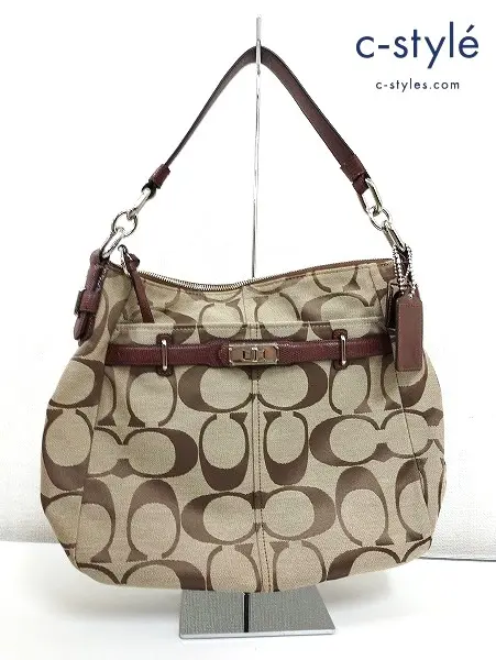 COACH コーチ シグネチャーワンショルダーバッグ 茶系 F17834
