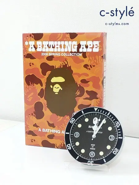 A BATHING APE アベイシングエイプ 置き時計 ブラック EBAPX