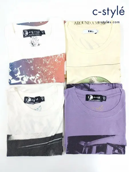 HYSTERIC GLAMOUR ヒステリックグラマー Tシャツ M 日本製 綿100% ホワイト パープル系 クリーム系 計4点