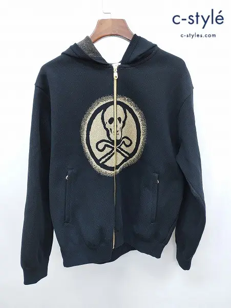 MARK&LONA マーク&ロナ ジップアップパーカー 50 ブラック Stardust Knited Parka MLM-3A-AD90