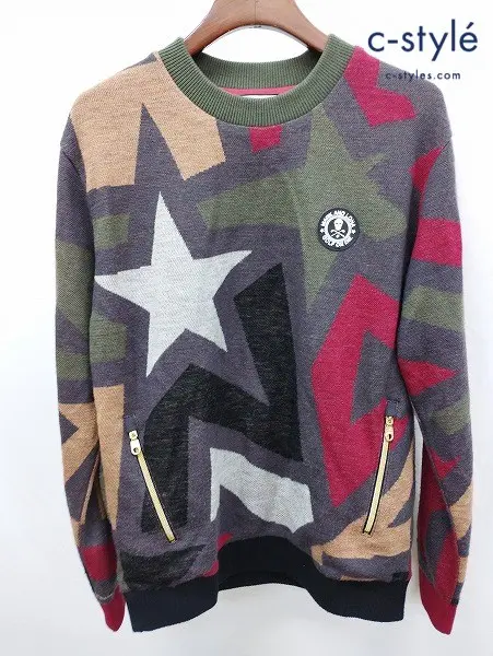 MARK&LONA マーク&ロナ セーター 50 マルチカラーJuggle Wind proof Crew Sweater MLM-1D-AB07