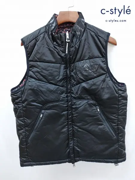 MARK&LONA マーク&ロナ リバーシブル 中綿ベスト 50 ブラック Leo Reversible Pudding Vest MLM-4C-AD04