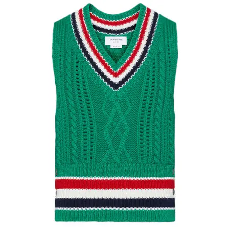 Thom Browne(トムブラウン) チャンキー カシミヤ RWB ストライプ ベスト