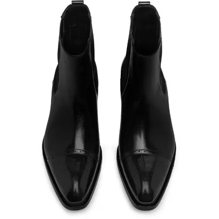 TOMFORD(トムフォード) BURNISHED LEATHER VINCENT BROGUE CHELSEA BOOT
