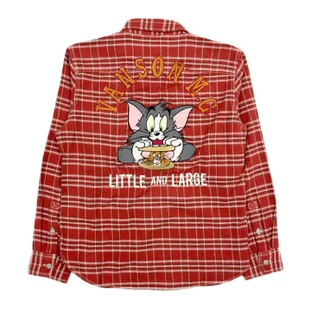 vanson(バンソン) VANSON×TOM&JERRY バンソン トムとジェリー コラボ 長袖 チェックシャツ tjv-2435