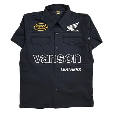 vanson(バンソン) HONDA VANSON ホンダ バンソン コラボ 半袖 ツイルシャツ hrv-2510