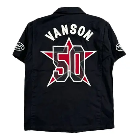 vanson(バンソン) 50周年記念モデル ZIP 半袖シャツ nvss-2405