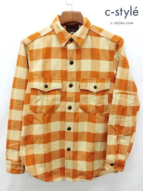 FREEWHEELERS フリーホイーラーズ バッファローチェックシャツ 15 オレンジ 長袖 Forestry Bubo
