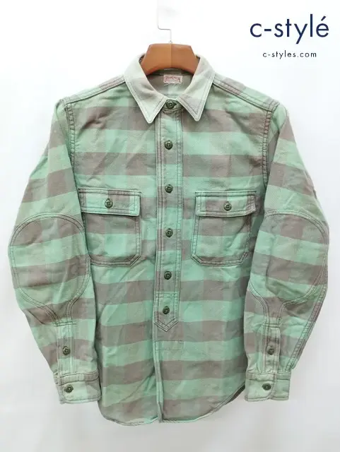 FREEWHEELERS フリーホイーラーズ チェックシャツ グリーン×茶系 長袖 THE UNION SPECIAL G.F.STIFEL & Co.