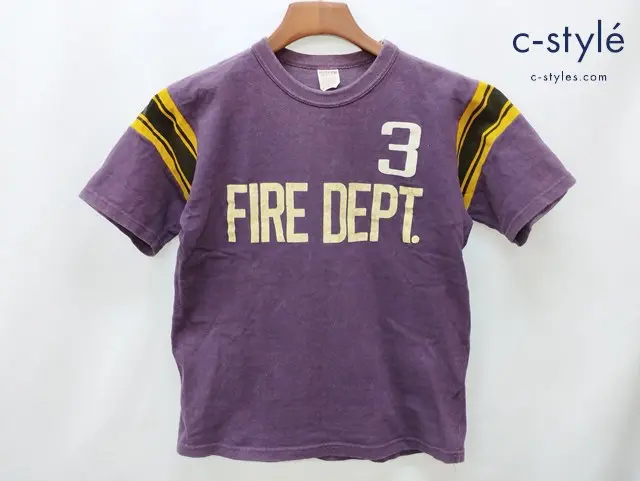 FREEWHEELERS フリーホイーラーズ Ｔシャツ S パープル 半袖 Power Wear FIRE DEPT