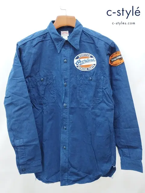 JOE McCOY ジョーマッコイ シャツ 15 ネイビー系 Everland ワッペン 長袖 Lot.11