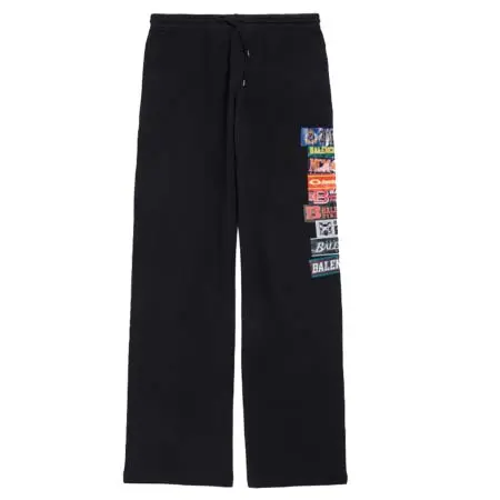 バレンシアガ(BALENCIAGA) Men’s Bumper Stickers Baggy Sweatpants in Black