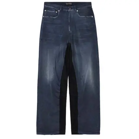 バレンシアガ(BALENCIAGA) Men’s Patched Baggy Pants in Navy/dirty Dark Blue
