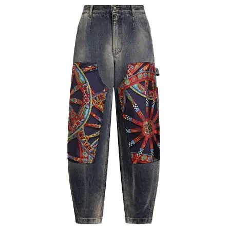 ドルチェ&ガッバーナ(DOLCE&GABBANA) アパレル(洋服) カレット プリント アプリケーション コットン デニム パンツ GP26UDG8PU4HB6DU