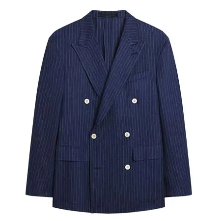 ダンヒル(dunhill) アパレル(洋服) リネン ロープストライプ キャベンディッシュ ダブルブレスト ジャケット DU26RB48JNY410