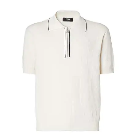 フェンディ(FENDI) アパレル(洋服) ホワイト シルク／コットン ポロシャツ FZC174AWZ9F10W6