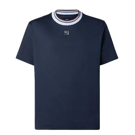 フェンディ(FENDI) アパレル(洋服) ダークブルー コットン Tシャツ FY0936AUIAF0PTH