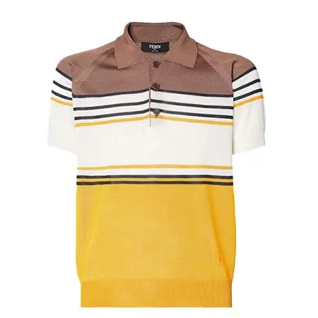 フェンディ(FENDI) アパレル(洋服) マルチカラーストライプ ビスコース ポロシャツ FZC173AWZ5F1X35