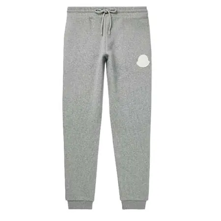 MONCLER(モンクレール) Slim-Fit Tapered Logo-Appliquéd Cotton-Jersey Sweatpants