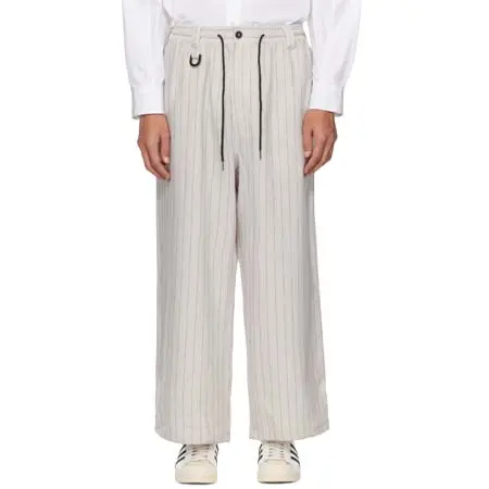 Y-3(ワイスリー) Gray Pinstripe Sport Uniform Track Pants