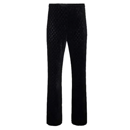 グッチ(GUCCI) Straight-Leg Logo-Devoré Velvet Trousers