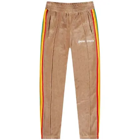パームエンジェルス(Palm Angels) Rainbow Chenille Track Pant Brown & White