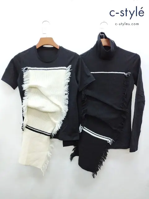 bajra バジュラ Tシャツ 2 ブラック ブラック×ホワイト 日本製 ニット 半袖 長袖 レディース