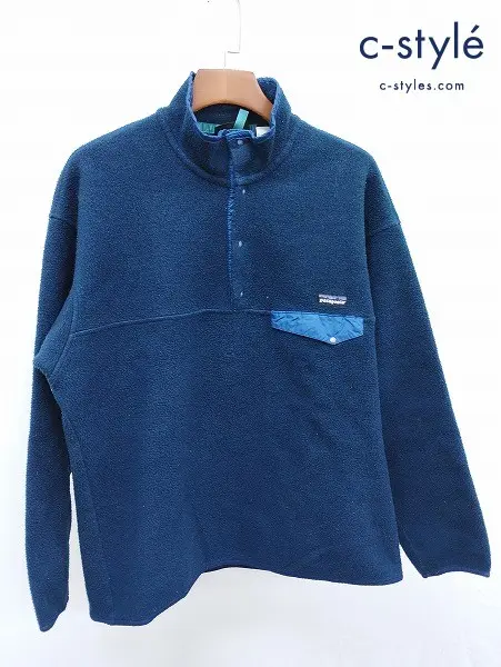 patagonia パタゴニア フリースプルオーバー L ネイビー系 ハーフスナップ USA製