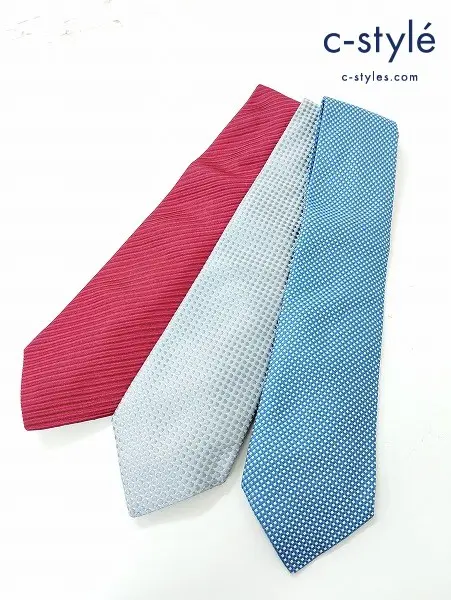 Charvet シャルベ シルクネクタイ ストライプ チェック 水玉 フランス製 計3点