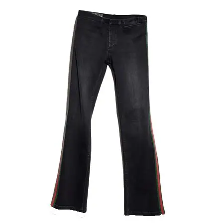 グッチ(GUCCI) アパレル(洋服) ウェブ ストライプ付き コットンデニム パンツ 875555 XDDID 1000