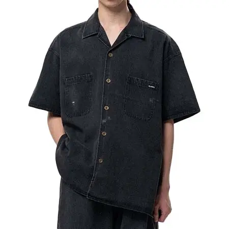 カミヤ(KAMIYA) Tencel Denim Short Sleeve Work Shirt G16SH057