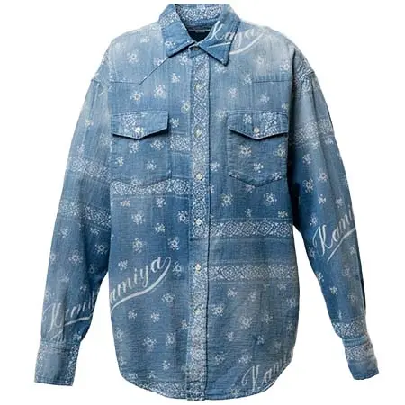 カミヤ(KAMIYA) Bandana Discharge Print Western Shirt G16SH037