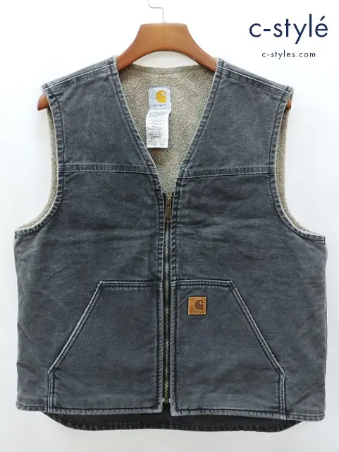 carhartt カーハート キャンバスベスト L グレー系 コットン100% ボア V26