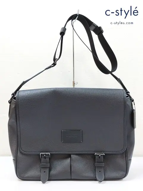 COACH コーチ ショルダーバッグ グレー系 レザー スプリント メッセンジャー CL952