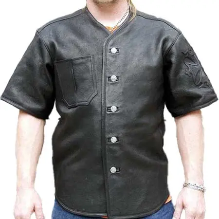 BILL WALL LEATHER (ビルウォールレザー) BWL マリブクロス ベースボールシャツ LS-BWLMC