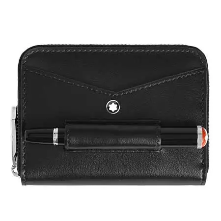 MONTBLANC(モンブラン) ジップ式ミニ ウォレット 2cc ペン用ループ付き マイスターシュテュックレザー MB221298