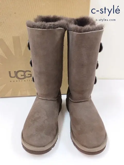 UGG アグ ムートンブーツ 23cm ブラウン系 BAILEY BUTTON TRIPLET 1873 W レディース