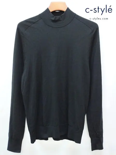 Theory セオリー モックネックニット L ブラック REGAL WOOL