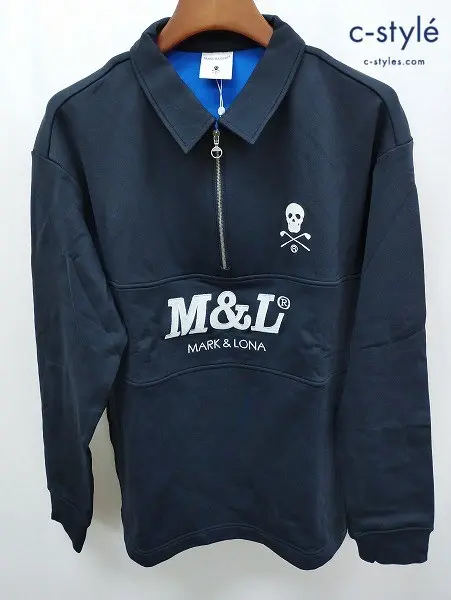 MARK&LONA マーク&ロナ トレーナー 50 ネイビー ハーフジップ Escalade Zip Fleece Polo MLM-3C-AC03