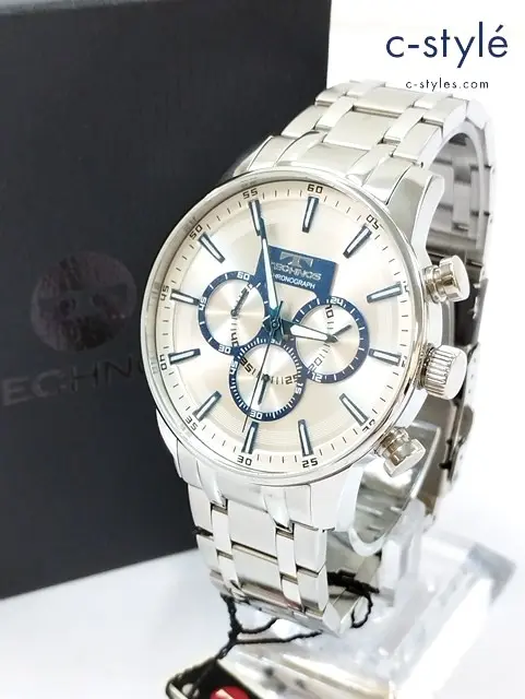 TECHNOS テクノス 腕時計 シルバー クォーツ式 クロノグラフ T6458
