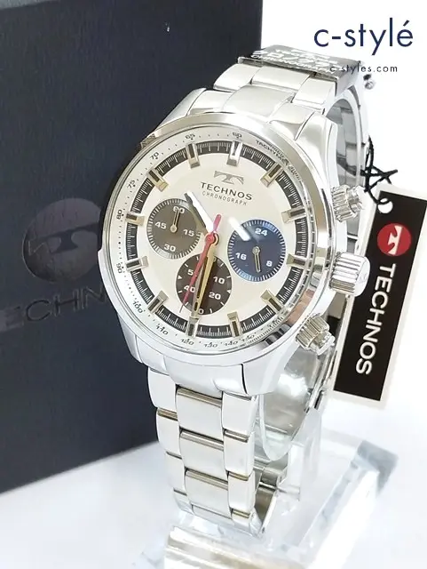 TECHNOS テクノス 腕時計 シルバー クォーツ式 クロノグラフ T4463