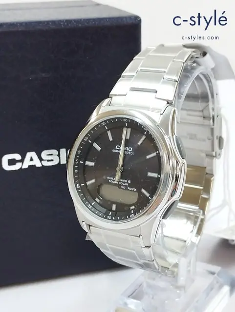 CASIO カシオ 腕時計 ブラック×シルバー wave ceptor ウェーブセプター WVA-M630
