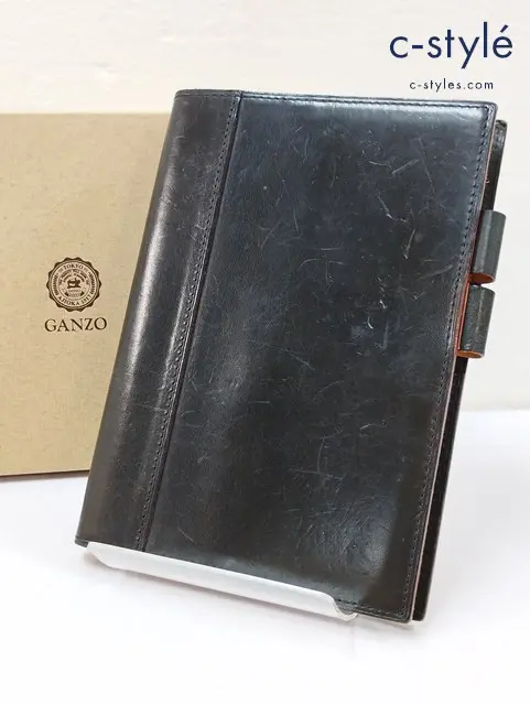 GANZO ガンゾ 手帳カバー ブラック レザー GUD
