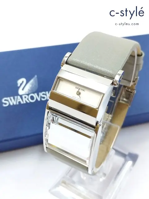 SWAROVSKI スワロフスキー 腕時計 ホワイト×グレー系 クォーツ式 WATERRESISTANT SWISS MADE