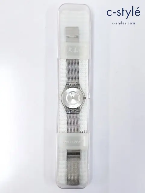 swatch スウォッチ 腕時計 シルバー クォーツ式 METAL KNIT